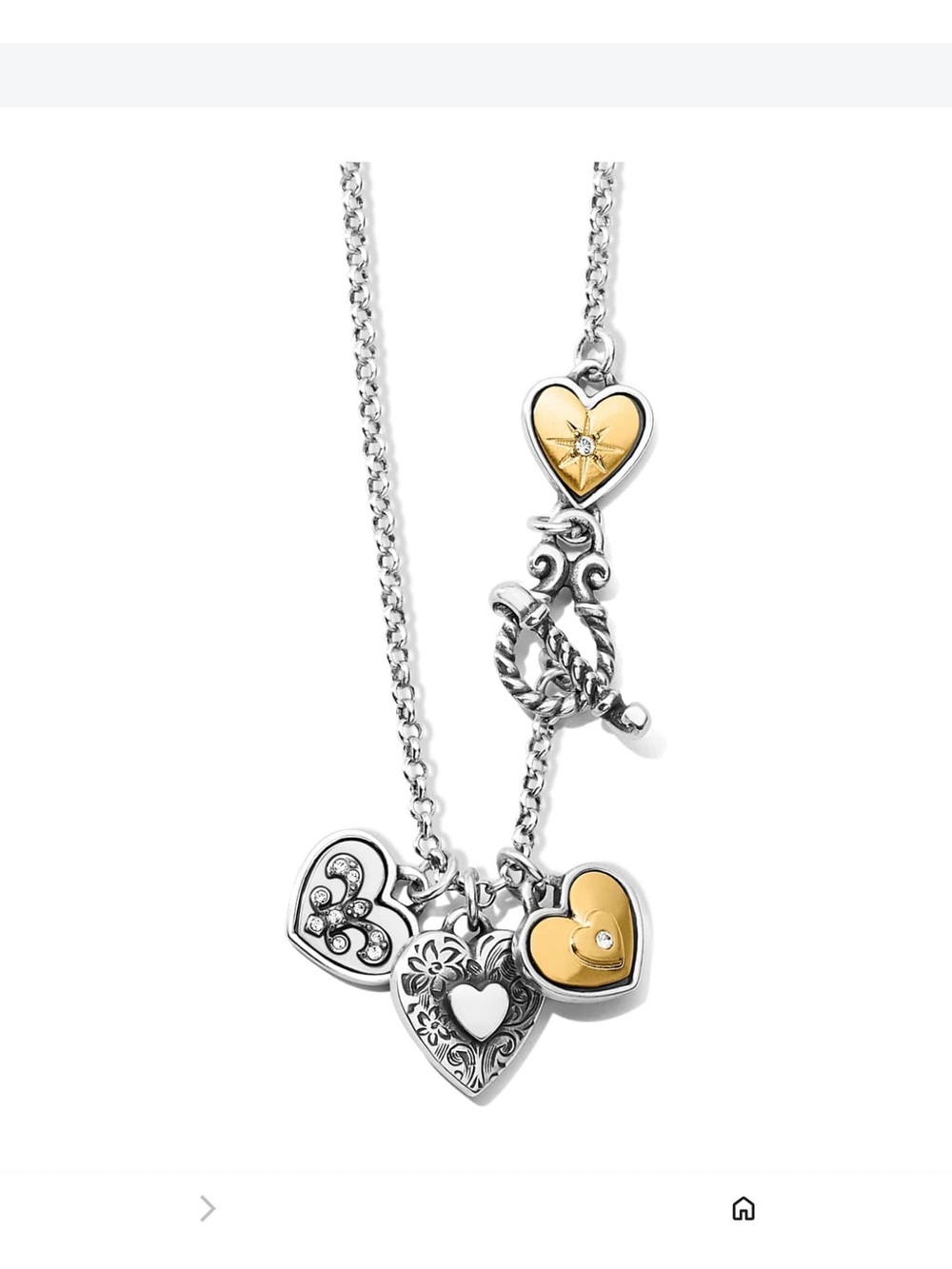 Like New Brighton Piccadilly 3 Heart Charm Necklace